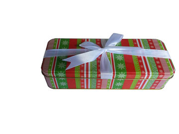 China El regalo vacío de la Navidad blanca de la cinta estaña la impresión de la caja CYMK del metal en la tapa/el cuerpo proveedor
