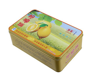 China La caja de la lata de la torta del limón, CYMK imprimió la comida del envase del metal calificó 0.23m m proveedor