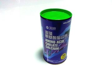China Envase pintado cilindro de la lata del metal para el empaquetado del polvo del calcio proveedor