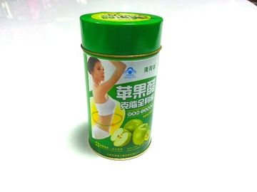 China Envase redondo verde de la lata del metal de la hojalata para el acondicionamiento de los alimentos proveedor