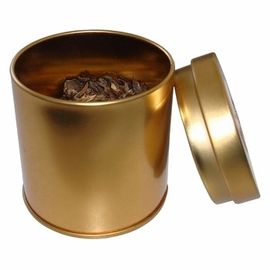China Envases de oro de la lata del té de la categoría alimenticia con la tapa, diámetro 65 x 75m m proveedor