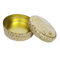 Envases de la lata del metal del estampado de flores del oro con el diámetro 80mmx25m m de la forma redonda proveedor