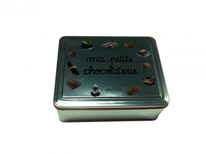 El cuerpo llano y 4 colores imprimieron la caja de la lata del chocolate, envase de empaquetado del metal dulce