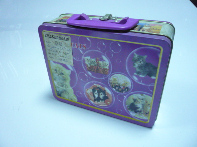 Fiambrera colorida de la lata del metal, caja de la lata del cuadrado de la bisagra de la cubierta de la hojalata
