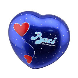 China El metal en forma de corazón de la caja de la lata del chocolate de Baci puede con color azul bajo proveedor