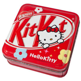 China Envases coloridos del caramelo de la hojalata del metal del Hello Kitty con la cubierta proveedor