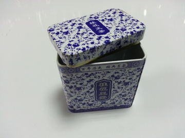 China Caja azul y blanca de la porcelana con la cubierta, almacenamiento del té/regalo embalado proveedor
