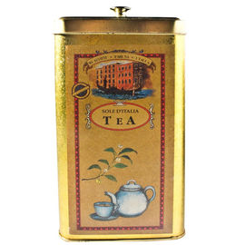 China Lata de oro cuadrada de los botes del té de la lata para el empaquetado del té/del café proveedor