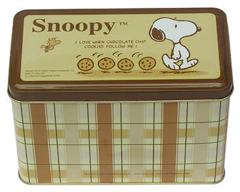 China Envase Snoopy de la lata de la galleta, caja de la lata para las galletas/las tortas/el empaquetado de las galletas proveedor