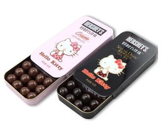 China Empuje y tirón de los envases de la lata de la diapositiva de la categoría alimenticia pequeños para el chocolate proveedor
