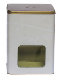 China El oro promocional cuadrado de las latas desapareció la tapa con la ventana transparente proveedor