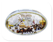 China Bote oval de la lata del té con la impresión de encargo del color de la caja de oro interna del metal aceptada compañía