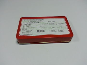 El rojo imprimió los envases cuadrados de la lata con la cubierta/la tapa, grueso 0.23m m proveedor