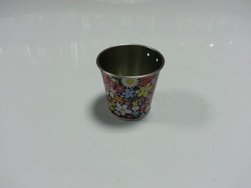 Cubo pintado lindo de la lata del metal con la manija para las especias/palomitas proveedor