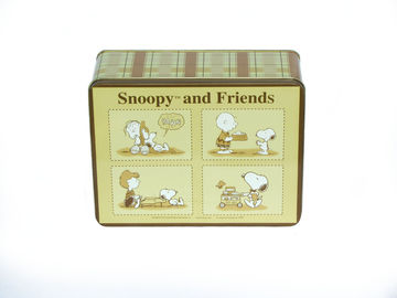 Envase Snoopy de la lata de la galleta, caja de la lata para las galletas/las tortas/el empaquetado de las galletas proveedor