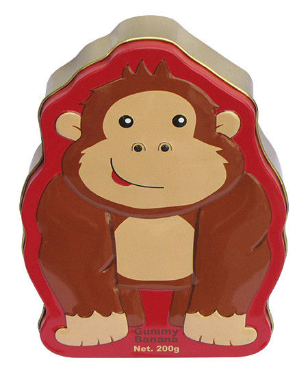 Forma linda del orangután de la hojalata de los envases de la lata de la categoría alimenticia del caramelo